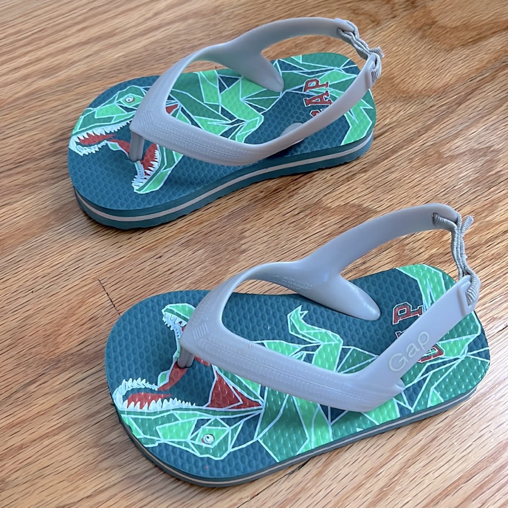 Baby Gap Dinosaur T Rex Flip Flops sz 6